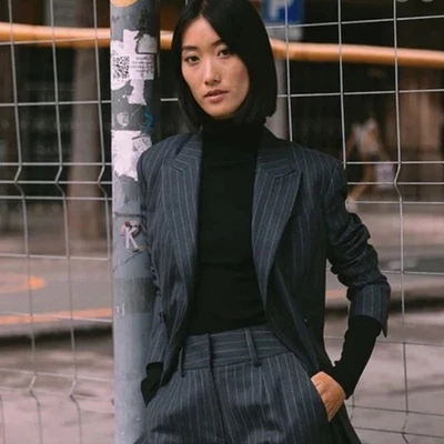 NWOT Ralph Lauren Women’s Single Breasted Pinstripe Pure Wool Blazer Size 16 - Image 1 of 4