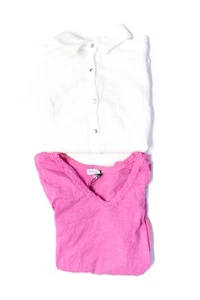 Michael Stars Womens Shirts White Pink Size Small Extra Small Lot 2 - Picture 1 of 3