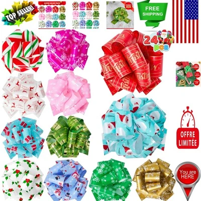 24-Piece Christmas Pull Bows: 5-Inch Multi-Color Gift Wrapping Perfection - Image 1 of 4