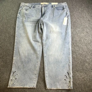 Soft Surroundings Catalina Jeans Womens 22W Blue High Waist Crop Straight Leg - Picture 1 of 14