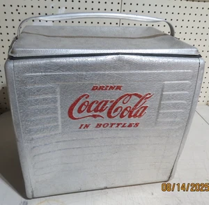 NICE VINTAGE 1950s COCA COLA In Bottles ALUMINUM COOLER w/TRAY L@@K NR! - Picture 1 of 11