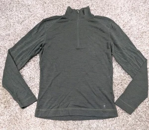 Pullover Smartwool capa base 1/4 cremallera para hombre mediano 100 % lana merino rendimiento - Imagen 1 de 8