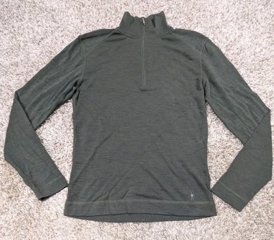 Pullover Smartwool capa base 1/4 cremallera para hombre mediano 100 % lana merino rendimiento Foto 1 de 4