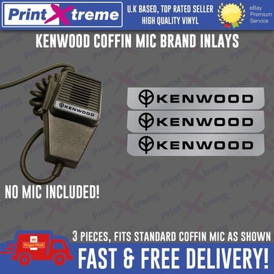 PRINTXTREME LTD - CB FACEPLATE DECALS KENWOOD cb radio COFFIN MIC INLAY STICKER Decal self adhesive NO MIC INCLUDED!
