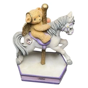 Cherished Teddies June Carousel Bear Figurine 2000 Priscilla Hillman Enesco - Imagen 1 de 8