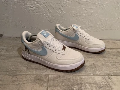 Nike Air Force 1 '07 SE Indigo Womens Size 9 CZ0269-100 Sneakers Flower Canvas - Image 1 of 4