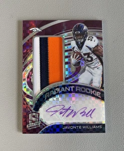 2021 Panini Spectra Javonte Williams (RC) Radiant Rookie Neon Purple RPA #/30 - Bild 1 von 5