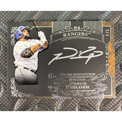 2015 Topps Five Star Prince Fielder Silver Signature On-Card Auto /5 SSP Rangers - Image 1 of 4