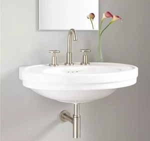 New White Cruzatte Wall Mount Bathroom Sink by Signature Hardware - Picture 1 of 1