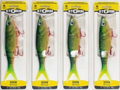 (LOTE DE 4) STORM KICKIN' MINNOW 8" KSM08FT FIRE TIGER I3103 Foto 1 de 2