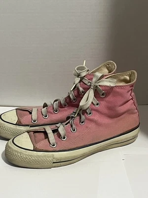 Vintage Pink Converse All Star High Top shoes Made In USA Men Size 5.5 W 7.5 - Image 1 of 4