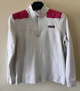 Vineyard Vines - Girl’s Quarter Zip Pullover - White / Pink Shoulders - Small?? - Picture 1 of 9