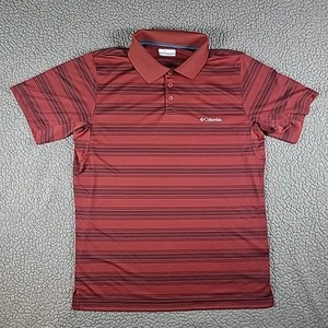 Columbia Poloshirt Herren Medium rot gestreift Performance Golf Wandern Omni - Bild 1 von 14