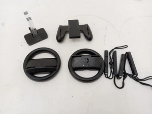 Nintendo Switch Controller Accessories Bundle Joy-Con Grips Straps Wheels - Picture 1 of 6