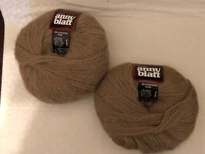 2 bolas Laines Anny hoja hilo * marrón * 100% alpaca - cepillado - 215 yardas / 50 g Foto 1 de 4