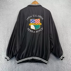 Vintage Pebble Beach Jacket Men's 2XL Black Zip 100th US Open Embroidered y2k - Picture 1 of 14