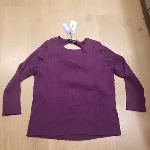 Kahlana Brown Twist Back Sweater knit Womens 4X Plus Purple Future Ladies D3 - Picture 1 of 12