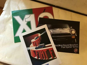 Fiat , Auto Sales Showroom Brochure, Lot of 3,Spider, X1/9, + - Picture 1 of 12