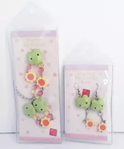 Russ Encantador Huevo-Ccesorios Niños Pascua Primavera Pendientes y Pulsera Ranas Flores - Imagen 1 de 5