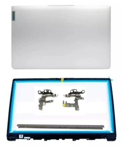 Lenovo 15ADA7 15AMN7 Ideapad LCD Silver Top Lid + Black Bezel + Hinges + Cover - Picture 1 of 7