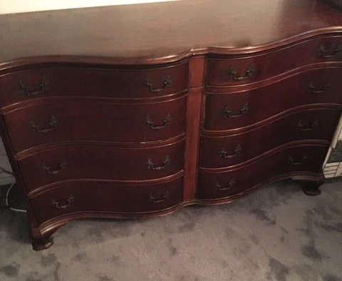 Union National Antique American Federal Bowfront Double Chest Of Drawers Dresser Cover