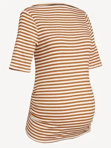New Medium Maternity Slit-Neck Ribbed Top - Picture 1 of 3