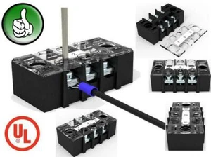 3PCS 3 Posizioni ~75A 600V Barriera Doppia Fila Morsettiera/Striscia con Coperchio RoHS - Foto 1 di 4