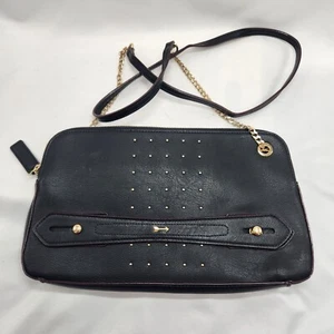 Gianni Bini Black and Gold Arrows and Studs Crossbody Shoulder Bag - Picture 1 of 10