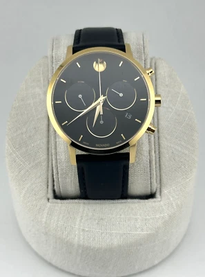 Reloj Movado Museum Clásico Cronógrafo Cuarzo Cuero 0607779 Nuevo En Caja Foto 1 de 4