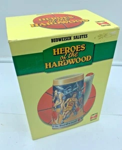 Taza Budweiser Beer Stein 1991 Baloncesto Héroes de la Madera Dura Edición Limitada - Imagen 1 de 2