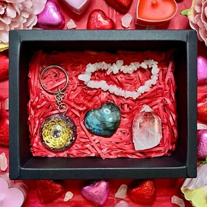 Llavero orgonita caja regalo cristal natural día de San Valentín conectado espiritualmente  - Imagen 1 de 3