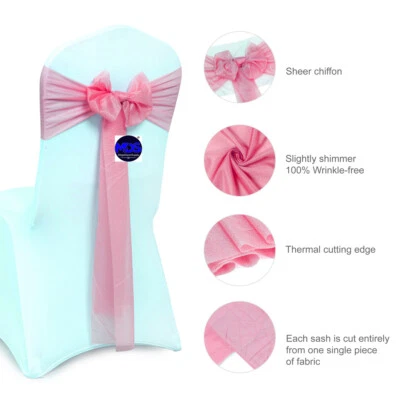 Marco de silla de gasa transparente 25/50/100/200 arcos de 7,5" de ancho decoración de fiesta de boda Foto 1 de 4