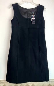 NWT Vtg Tommy Hilfiger Wool Shift Black Dress sz 6 Empire Minimal Deadstock Y2K - Bild 1 von 10