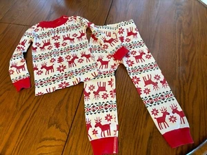 hanna andersson boys girls 2 pc pajamas reindeer 100 4 - Picture 1 of 3