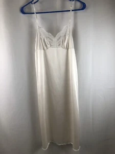 "Camisón lencería de encaje 34/24"" calentines de nailon blanco vassarette sedoso" - Imagen 1 de 7