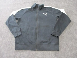 PUMA Sweatshirt Adult Medium Black Full Zip Cotton Mock Neck Logo Mens * - Picture 1 of 12
