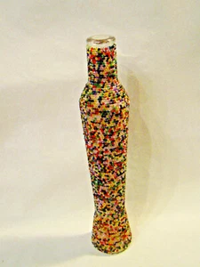 HAND BEADED VASE MOSIAC MULTI COLOUR AUSTRALIAN MADE - Picture 1 of 4