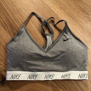 Nike Dri-Fit Sports Bra Gray White Elastic Band Women’s Size Small Padded - NWOT - Picture 1 of 6