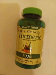 HIGH STRENTH  TURMERIC  TABLETS- HOLLAND & BARRETTS -90 CAPSULES-600mg - Picture 1 of 5