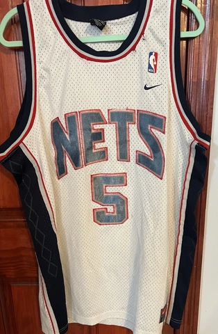 Vtg Nike Jason Kidd New Jersey Nets NBA Basketball Mens XL Shirt White Cover