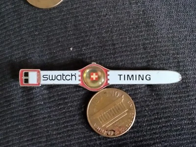 Reloj Swatch 1980 Moscú Juegos Olímpicos Fecha 1992 Solapa Pin de Aminco Foto 1 de 2