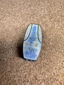 Vintage Art Deco Antique Sterling Silver Guilloche Enamel Tie Clip - Picture 1 of 17