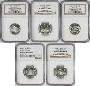 2006-S Silver 25C NGC Proof PF70 Ultra Cameo White ~ 5 State Quarter Set #3 - Picture 1 of 11