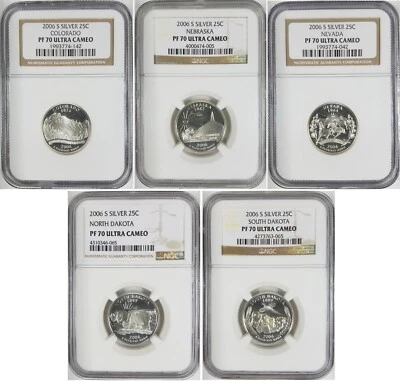 2006-S Silver 25C NGC Proof PF70 Ultra Cameo White ~ 5 State Quarter Set #3 - Image 1 of 4
