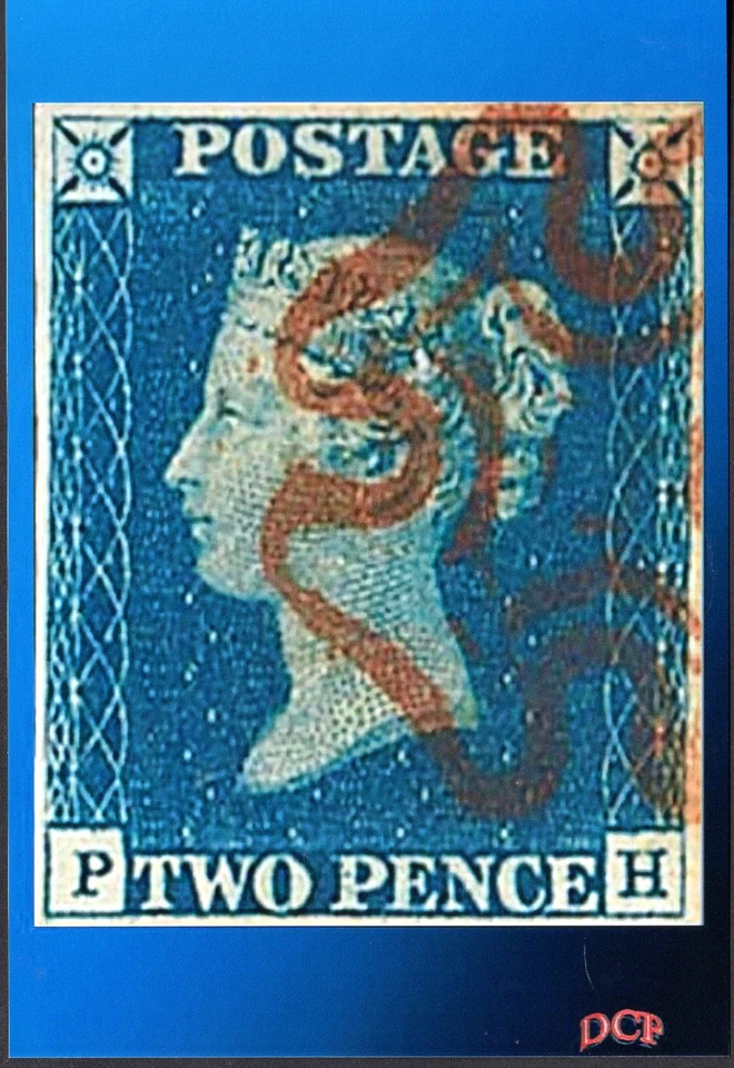 1840 UK GB QV 2d Penny Blue Stamp --------- Postcard Size Photo PRINT PB18 - Image 1 of 1