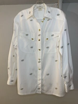 Blusa DE COLECCIÓN ESCADA Margaetha Ley Elefante Botón Dorado 38 M Abotonada Foto 1 de 4