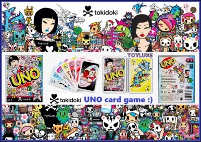 Tokidoki Art UNO Card Game Mattel Creations Simone Legno Design Characters Cards - Image 1 of 4