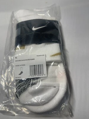 NBA Nike Authentic White Socks  Size XL  12-15 Knee High  PAA404-100 S88 - Image 1 of 4