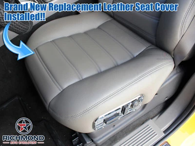 2003-2007 Hummer H2 - Driver Side Bottom GENUINE Leather Seat Cover, Wheat Gray - Image 1 of 4