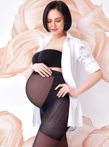 GIULIA MAMA 40 Den MATERNITY PANTYHOSE Nylons Sexy Sheer Soft Matte - Picture 1 of 3